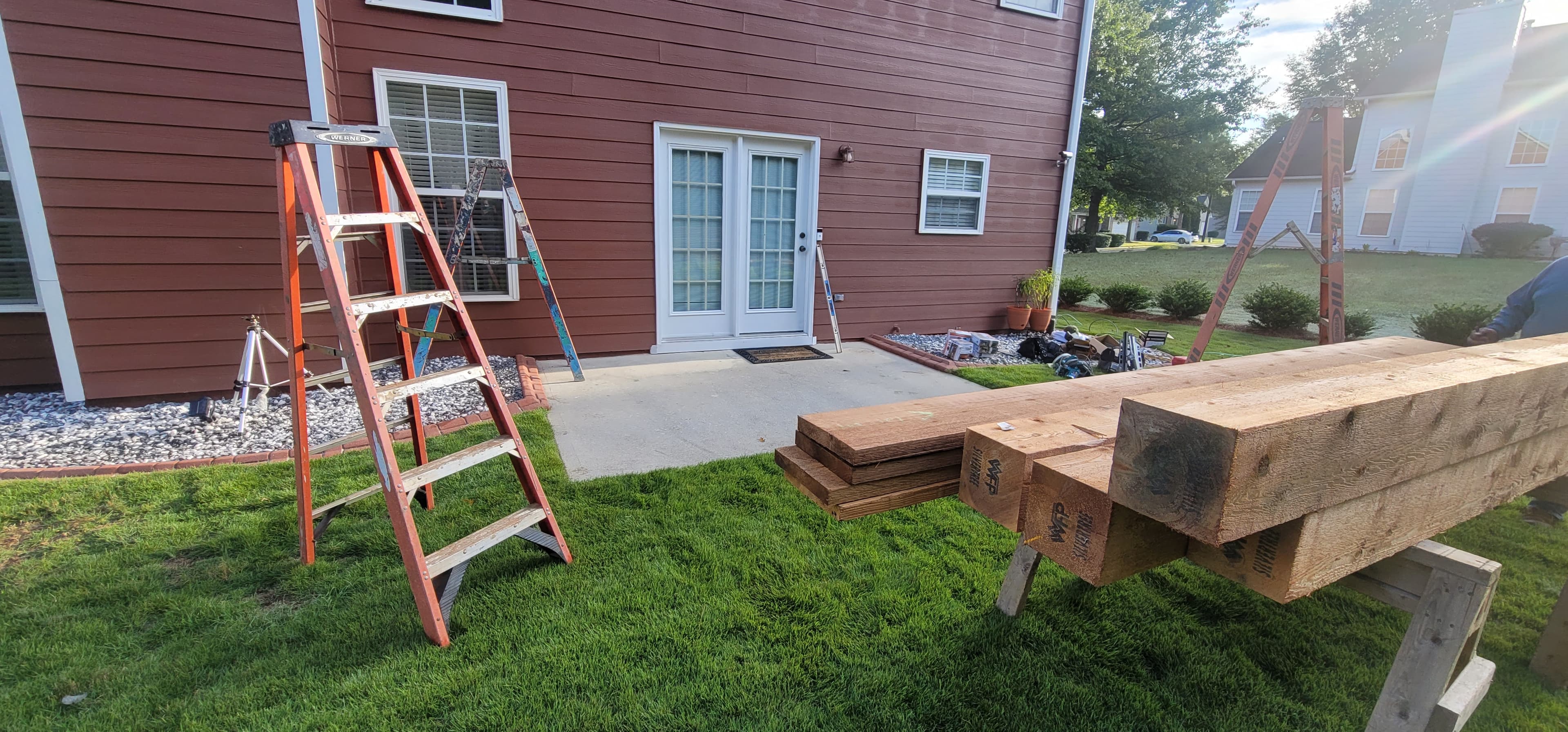 Patio space before pergola installation
